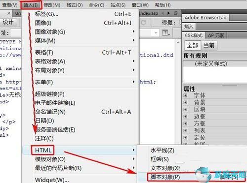 Dreamweaver cs5网页插入客户端脚本的方法